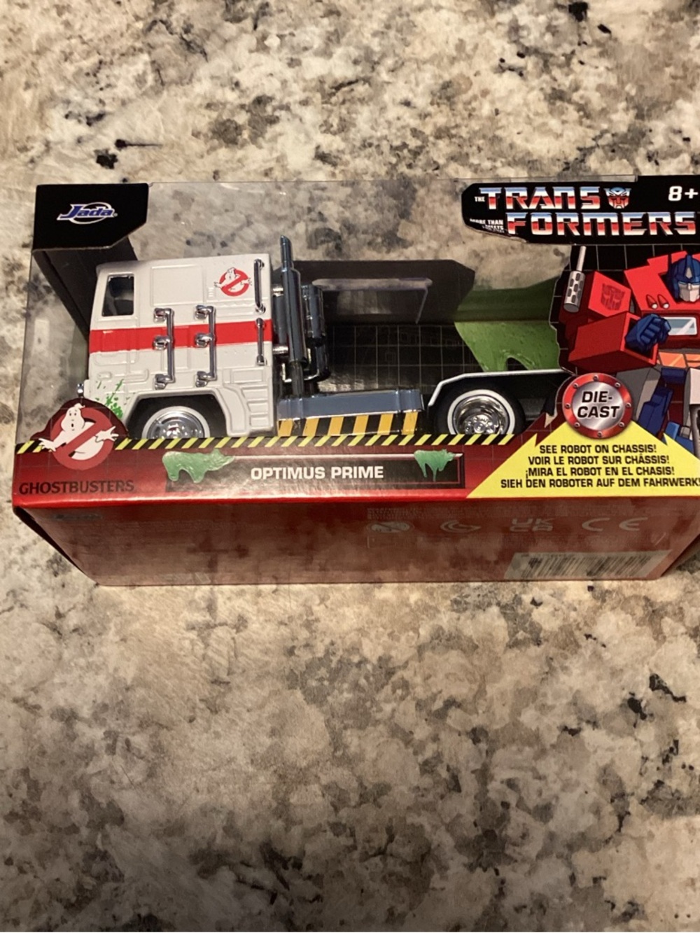 TRANSFORMERS x GHOSTBUSTERS Optimus Prime Truck - White & Red Die-Cast